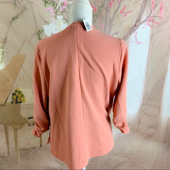 NEW TORRID DUSTY CORAL CREPE DRAPE FRONT BLAZER - Picture 8 of 14